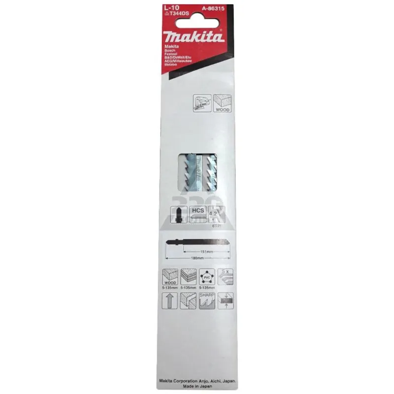 Set 5 lame Makita pentru fierastrau vertical pentru lemn, 180 mm 5buc