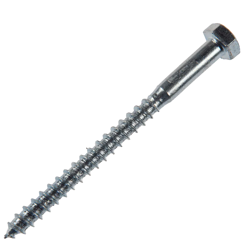 Surub autofiletant pentru lemn, cap hexagonal, otel zincat, alb, 6 x 80 mm, 10 buc