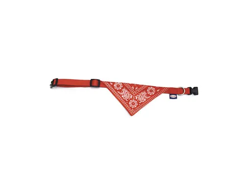 Zgardă cu bandană reglabilă nailon 2x35-50 cm roșu buc