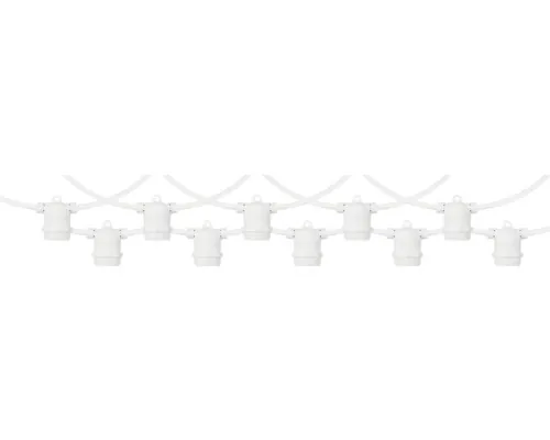 Ghirlandă LED Well Alley 10x E27, pentru exterior IP65, alb, cablu alimentare 11,5m, nu incl. becuri buc