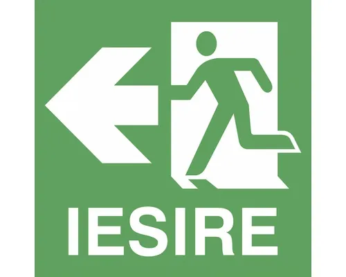 Indicator săgeată în stânga 15x15 cm pentru evacuare de urgență buc