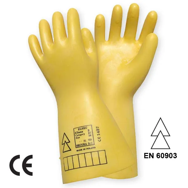 Manusi electroizolante 484-11, 1000 V, din latex, galben buc