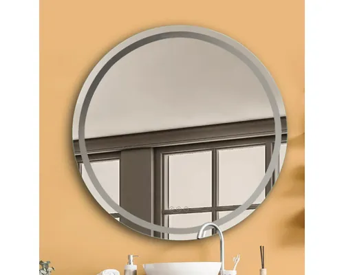 Oglindă baie cu LED și funcție Touch și anti-aburire Ø80 cm IP44 buc