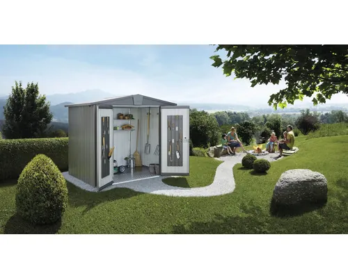 Magazie grădină Biohort Europa 4A metal 316x156 cm gri-cuarț metalizat buc
