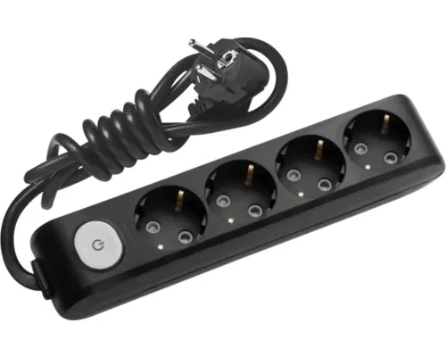Prelungitor electric Panasonic 4 prize 1,5m 3500W negru, cu întrerupător buc