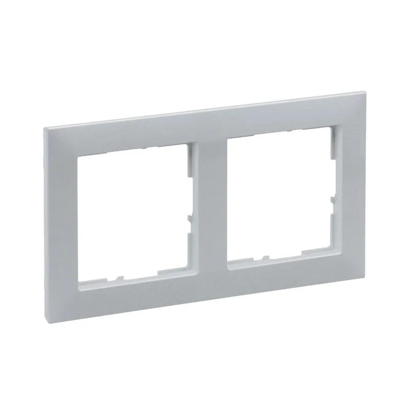 Rama de aparataj Legrand, New Suno, 2 module, PVC, aluminiu