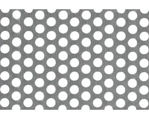 Tablă perforată aluminiu Alberts 200x1000 mm, diametru perforații Ø2mm, perforaţii rotunde buc