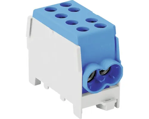 Bloc distribuitor Elvon monofazat 125A in:1x35/out:1x35/2x25 mm2 albastru buc