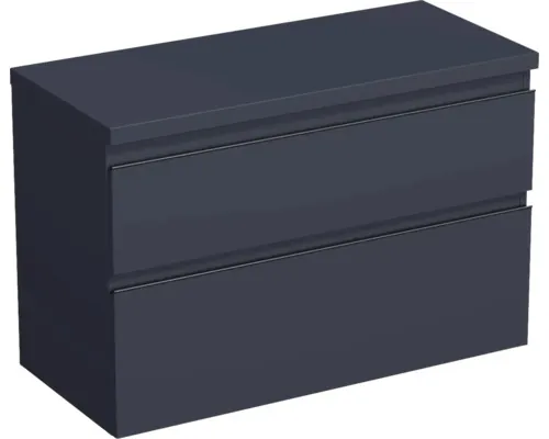 Dulap bază lavoar baie suspendat Jungborn TRENTA 100 cm PAL albastru Marino mâner negru buc