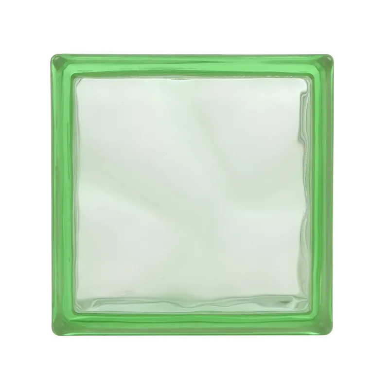 Caramida sticla, interior / exterior, Cloudy Green, verde, 19 x 19 x 8 cm buc