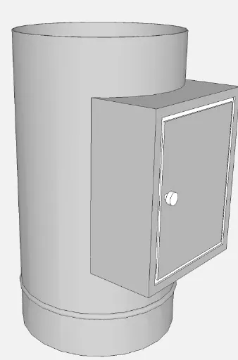 Gura vizitare D, inox, pentru cos de fum neizolat, FI, D.150mm