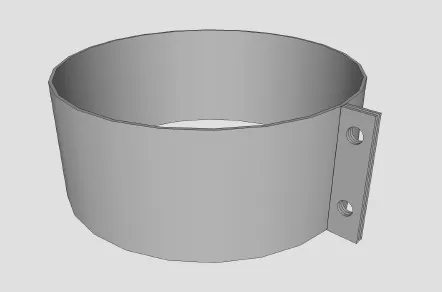 Colier tip NN, pentru cos de fum neizolat, D.225mm