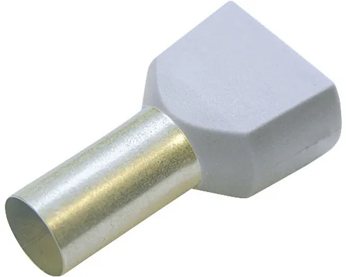 Pini terminali izolați Starke 2x2,5 mm², 50 bucăți, pentru conductor lițat, culoare gri pac