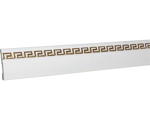 Plintă decorativă alba cu model grecesc auriu 240x8x1,4 cm buc