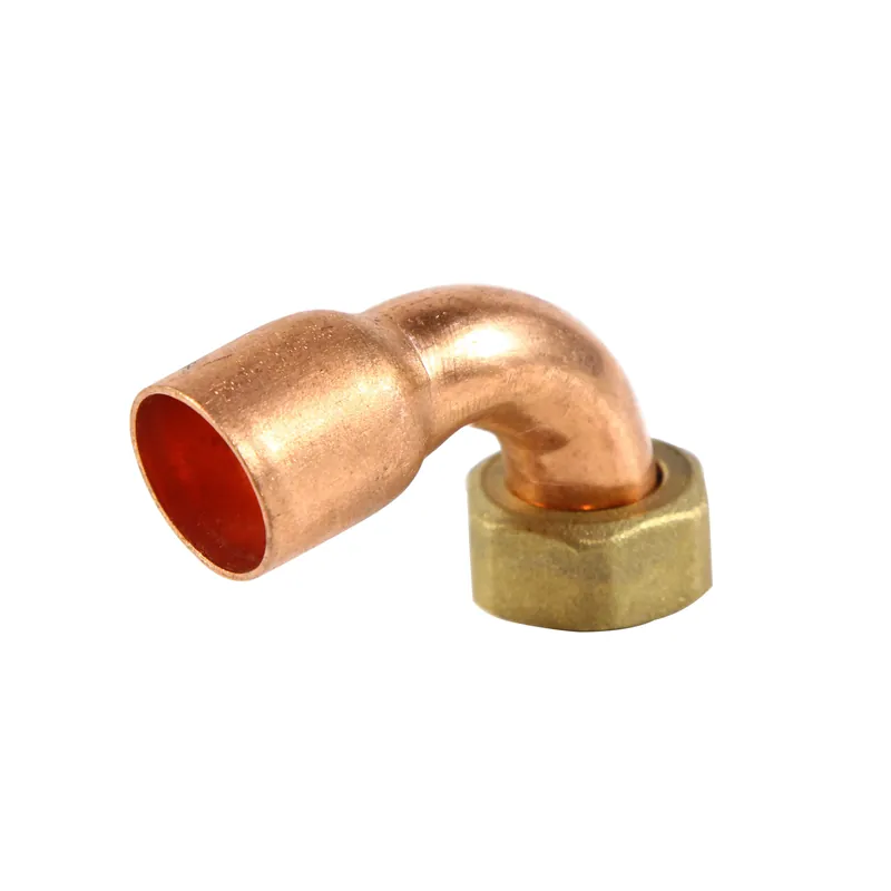 Racord semiolandez cu cot, cupru, interior-interior, 18 mm x 1/2" buc