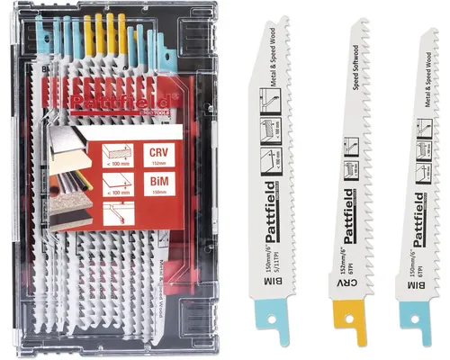 Set pânze fierăstrău Pattfield pentru lemn și metal, dimensiuni diferite, 12 buc.