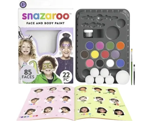 Set pictură pe față și corp Snazaroo Party Pack, 22 piese buc