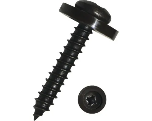 Șuruburi pentru tablă cu cap bombat cruce și șaibă Dresselhaus 3,9x16 mm oțel inox A2 brunat, 100 bucăți pac