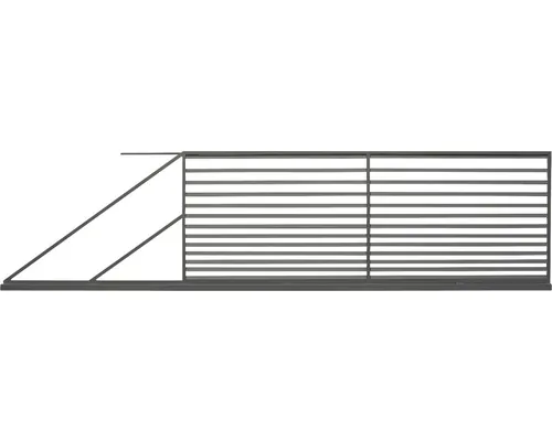 Poartă culisantă Polbram Tulisa oțel galvanizat 400x150 cm deschidere stânga antracit buc