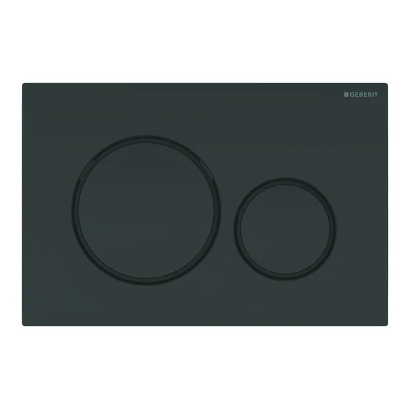 Clapeta de actionare, Geberit, Sigma 20, plastic, negru lucios, negru mat, 246x164x12mm