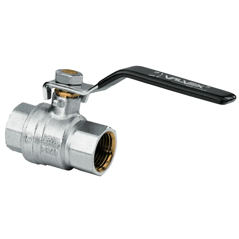 Robinet de trecere cu bila Valvex Tryton, alama nichelata, filet interior-interior, DN 20, PN 40, cu maneta otel buc