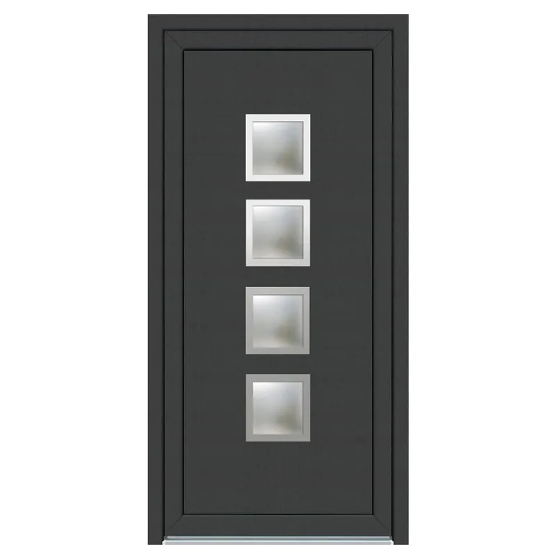 Usa PVC pentru intrare KF08, antracit, 98 x 200 cm, 5 camere, stanga