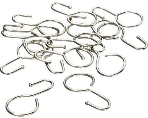 Cârlige pentru galerie tip cablu Gardinia nichel, set 20 buc.