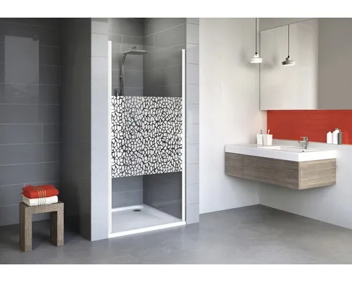 Ușă duș rotativă pentru nişă Schulte Alexa Style 2.0, 80x192 cm, sticlă securizată Terazzo, profil alb buc