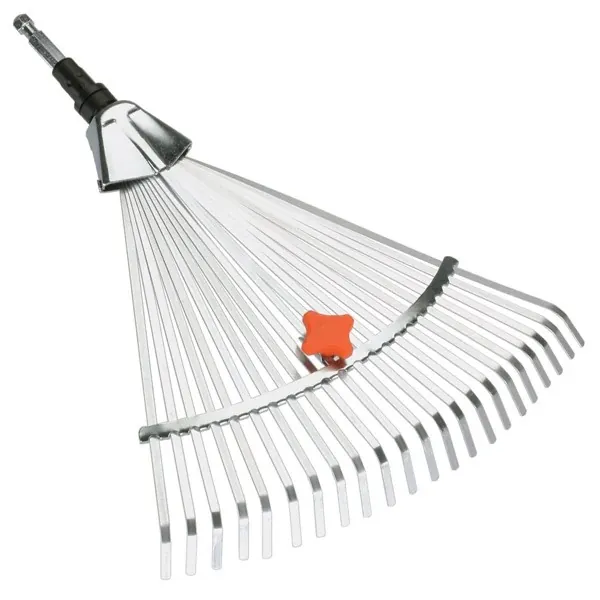Grebla pentru frunze, Gardena Combisystem 03103-20, cu latime reglabila, otel, fara coada, 22 dinti buc