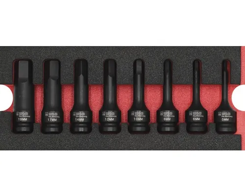 Set capete chei hexagonale interior 1/2" WGB 268x38x114mm, inserție pentru sertare, 10 piese buc