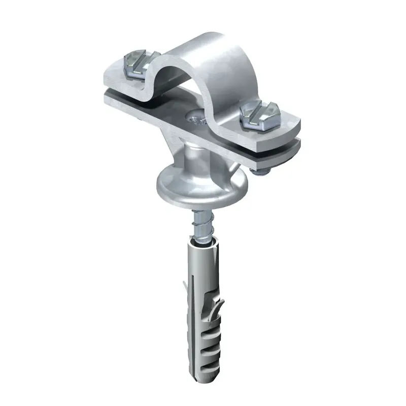 Suport Obo 5412803, pentru tije de captare / impamantare 16 mm, cu surub si diblu, zinc turnat buc