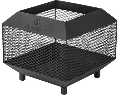 Vatră de foc Landmann oțel 44x44x40 cm negru incl. vătrai buc