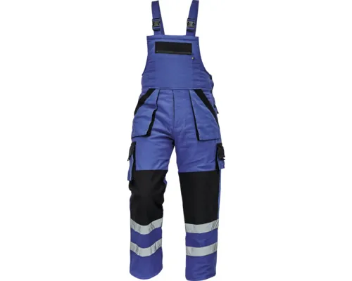 Pantaloni de lucru cu pieptar iarnă Cerva Max Winter RFLX din bumbac și poliester albastru/negru, mărimea 46 buc