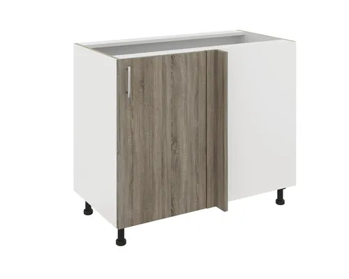 Corp inferior de colț bucătărie 98 cm, 1 ușă, alb/stejar Sonoma buc