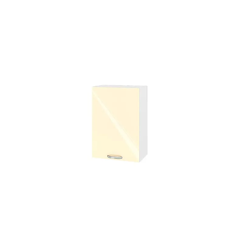 Corp suspendat bucatarie Ellise 50 cm, 1 usa, bej lucios/alb