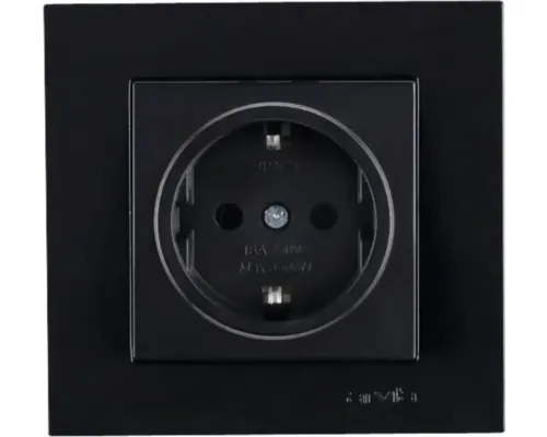 Priză simplă cu împământare Arvia Electric Karen, capac de protecție, negru buc