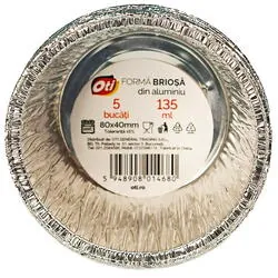 Tava aluminiu pentru copt briose 135ml 5buc/set 101468 Oti