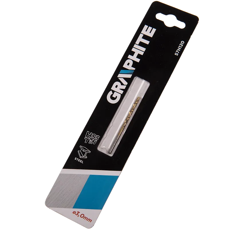 Burghiu Graphite, HSS-TiN, pentru metal, 3 mm