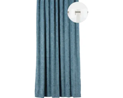 Draperie cu inele Mendola Tigris turcoaz 140x245 cm buc
