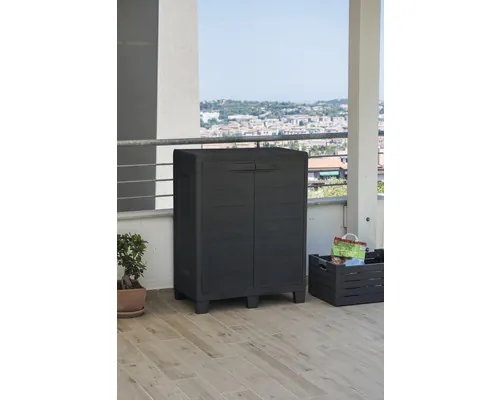 Dulap depozitare grădină pentru unelte Woody mic plastic 78x46x101 cm antracit buc