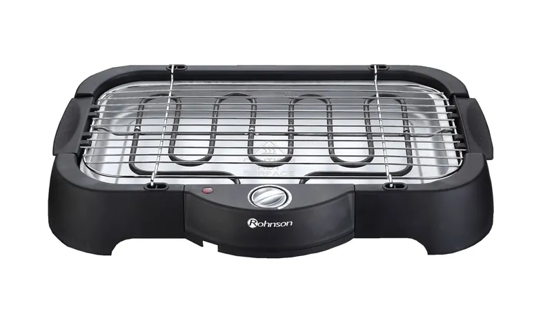 Gratar electric Rohnson R 256, 2000 W, 5 nivele temperatura, platou detasabil, manere izolate termic, termostat reglabil, negru buc