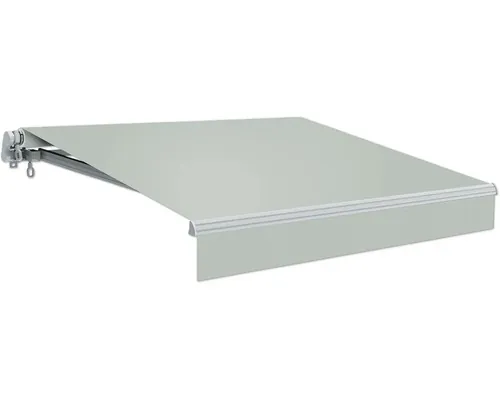 Marchiză/Copertină retractabilă manuală cu braț articulat 4x3 m poliester Lotus gri deschis/argintiu buc