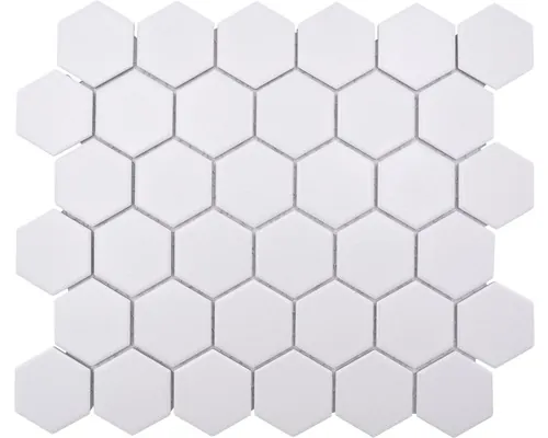 Mozaic piscină HX AT51 hexagon uni alb R10B 32,5x28,1 cm buc