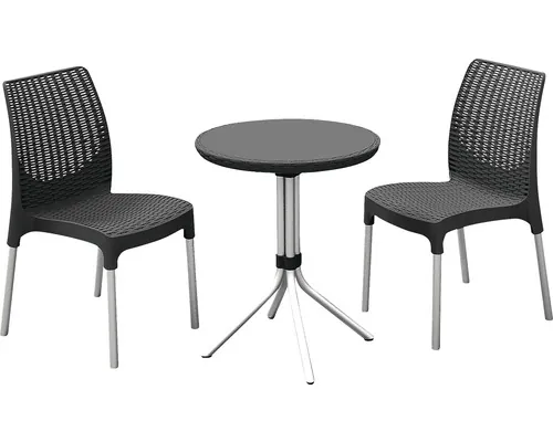 Set mobilier grădină/terasă Keter Chelsea 3 piese 2 locuri gri antracit buc
