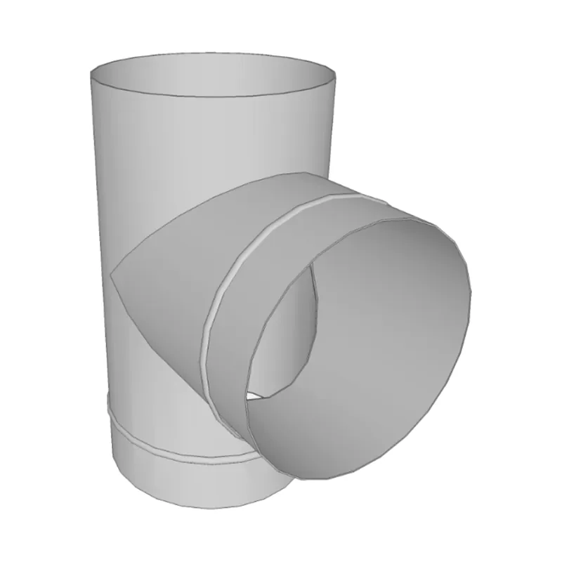 Teu inox, 90 grade, pentru cos de fum neizolat, Niko, FI, D.225mm