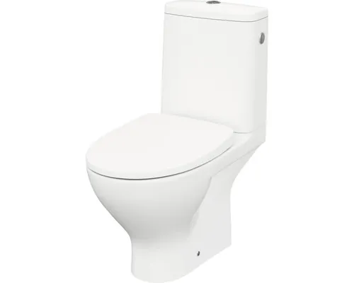Set vas WC cu rezervor, mecanism și capac soft close Cersanit Moduo 666, evacuare orizontală, alb buc