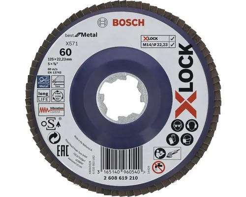 Disc lamelar pentru șlefuit Bosch Zubehör Ø125mm, granulație 60, pentru mandrină X-LOCK System buc