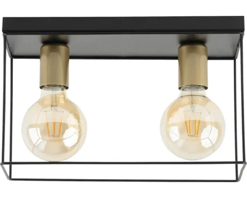 Plafonieră Talo E27 max. 2x60W, negru/auriu buc
