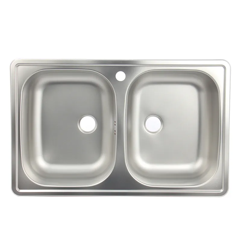 Chiuveta bucatarie, inox, leinen, Alveus Basic 160, dreptunghiulara, cuva dubla, 78 x 43.5 cm, adancime cuva 15 cm buc