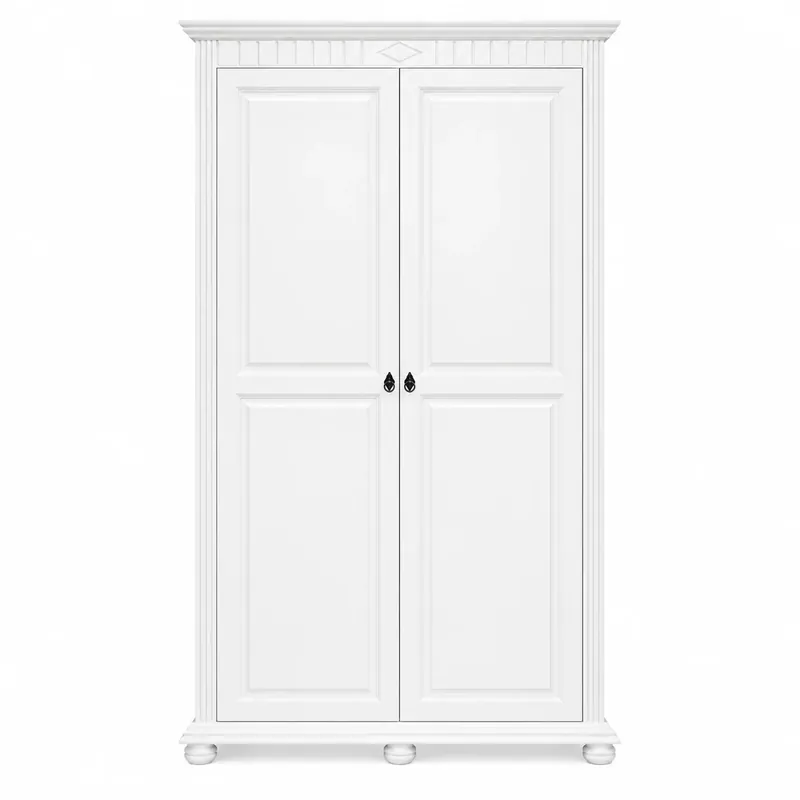 DULAP DORMITOR LEMN MASIV ALB 2 USI — 120X60X210 CM